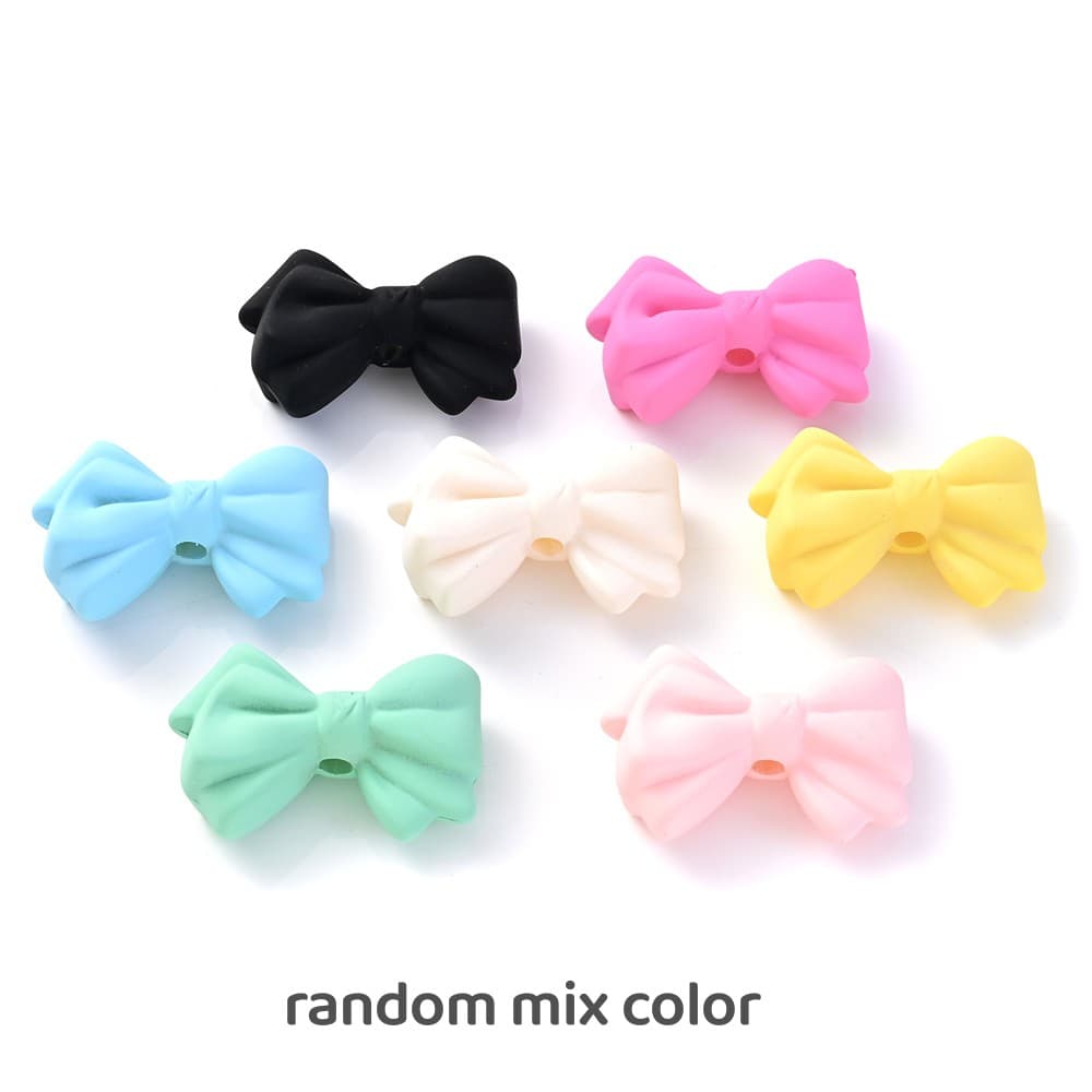 TEMU 5pcs Big Size Bow Knot Beads Multicolor Acrylic Bowknot Jewelry Beads For Jewelry Making Earring Necklace Phone Chain Pendant
