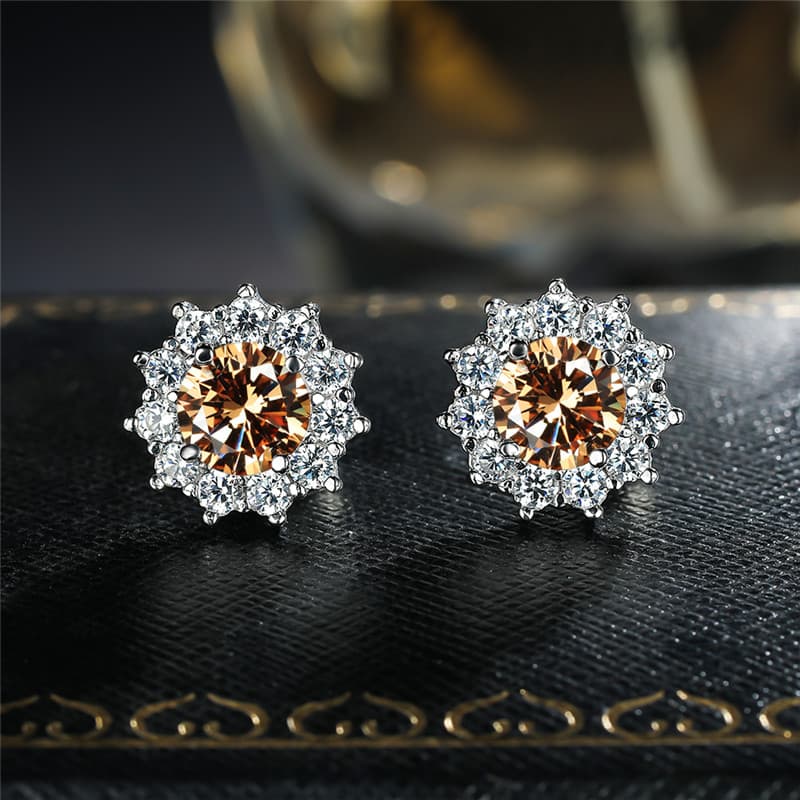 TEMU Cute Female Small Red Round Earrings Silvery Color Wedding Earrings Earrings For Women