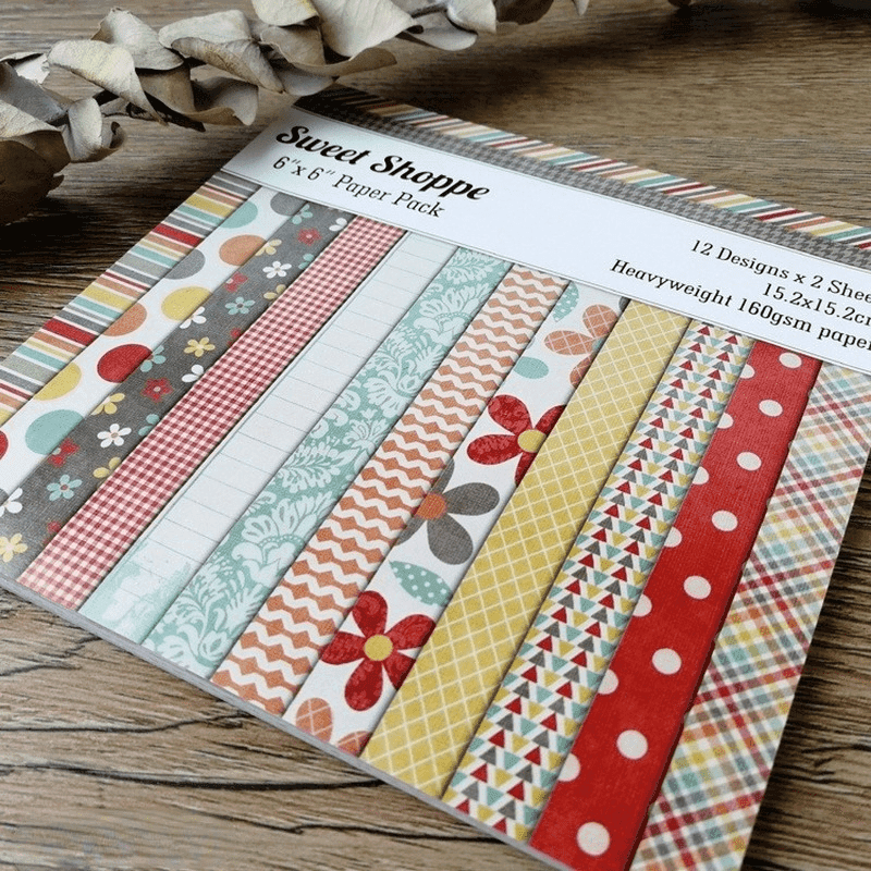 TEMU 24sheets Sweet Shoppe Patterned Paper Scrapbooking Paper Pack Handmade Craft Paper Craft Background Pad Single-side Printed For Scrapbooking Junk Journal