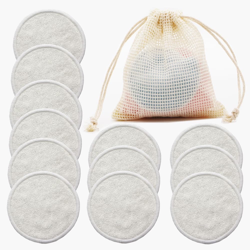 TEMU 12pcs Reusable Makeup Remover Pads Soft Reusable Rounds Washable Facial Cleaning Make Up Removal Pads Tool For Face Makeup