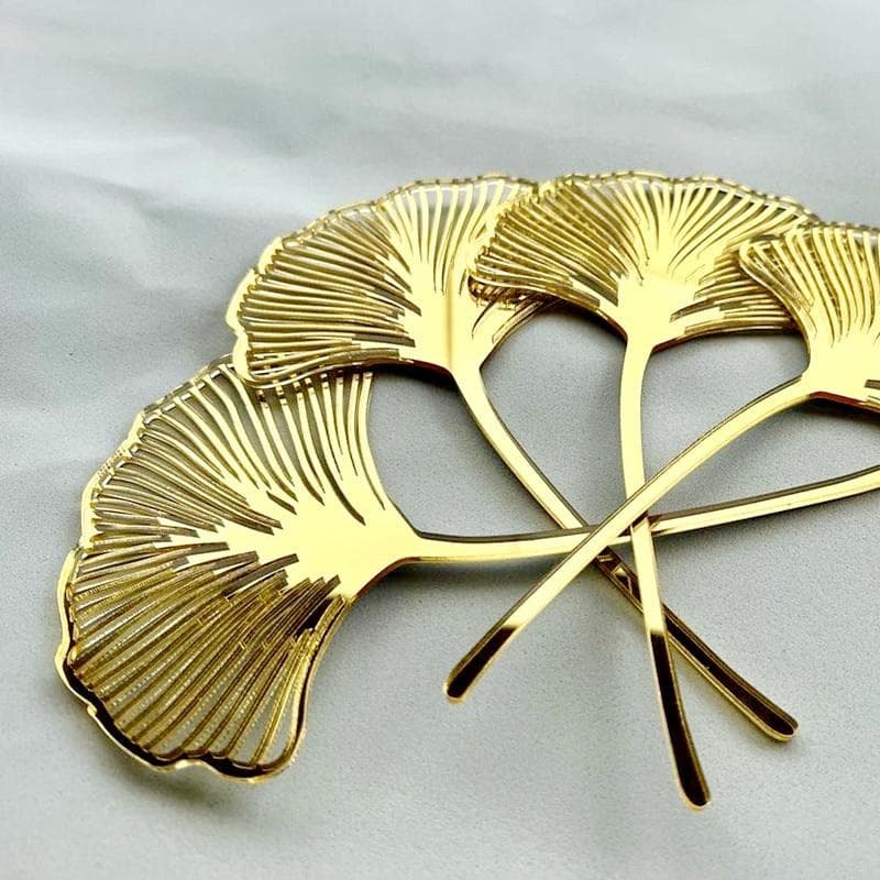 TEMU 5pcs Acrylic Golden Ginkgo Leaves Cake Topper Happy Birthday Cake Topper Baking Additions Party Supplies Cake Decorating Tools