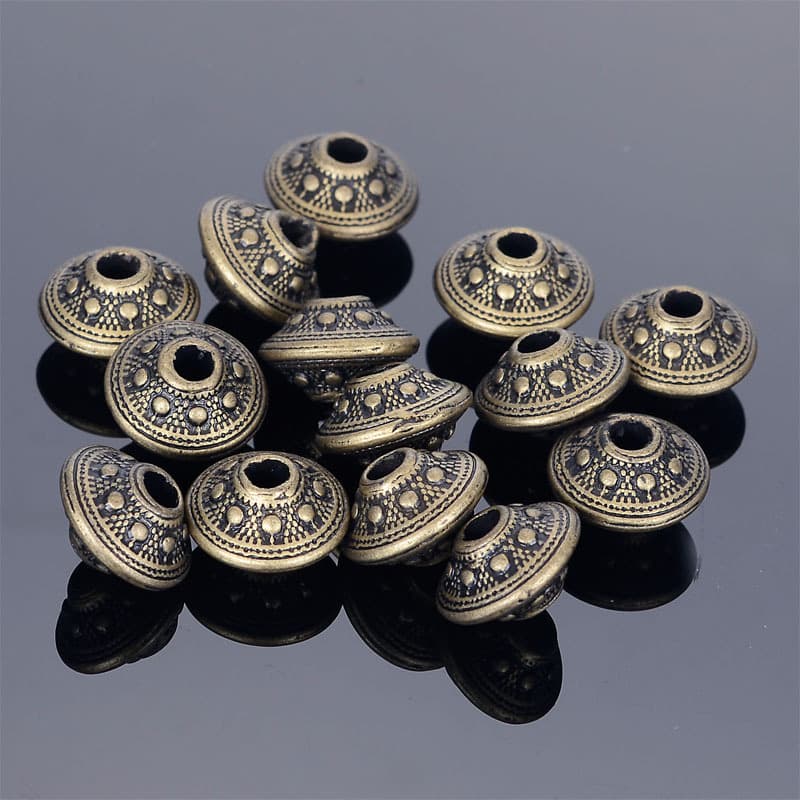 TEMU 25pcs 14mm Vintage Acrylic Ufo Disc Shape Loose Spacers Abacus Loose Beads For Diy Necklace Bracelets Jewelry Making,handcrafted Accessories