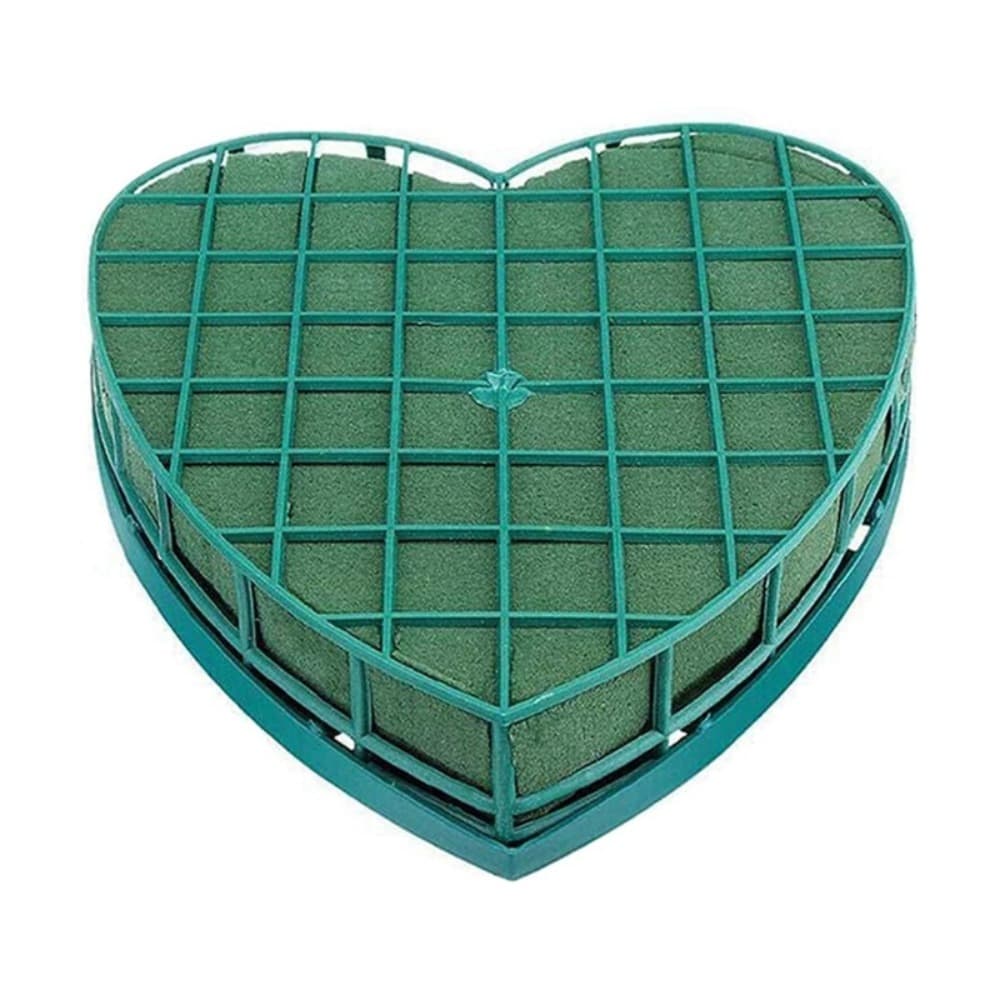 TEMU 1pc Heart-shaped Floral Foam Bricks, Flower Clay, Wedding Car Decor, Heart Shape Flower Foam Cage With Suction Cup, Block Mud For Wedding Party Decor