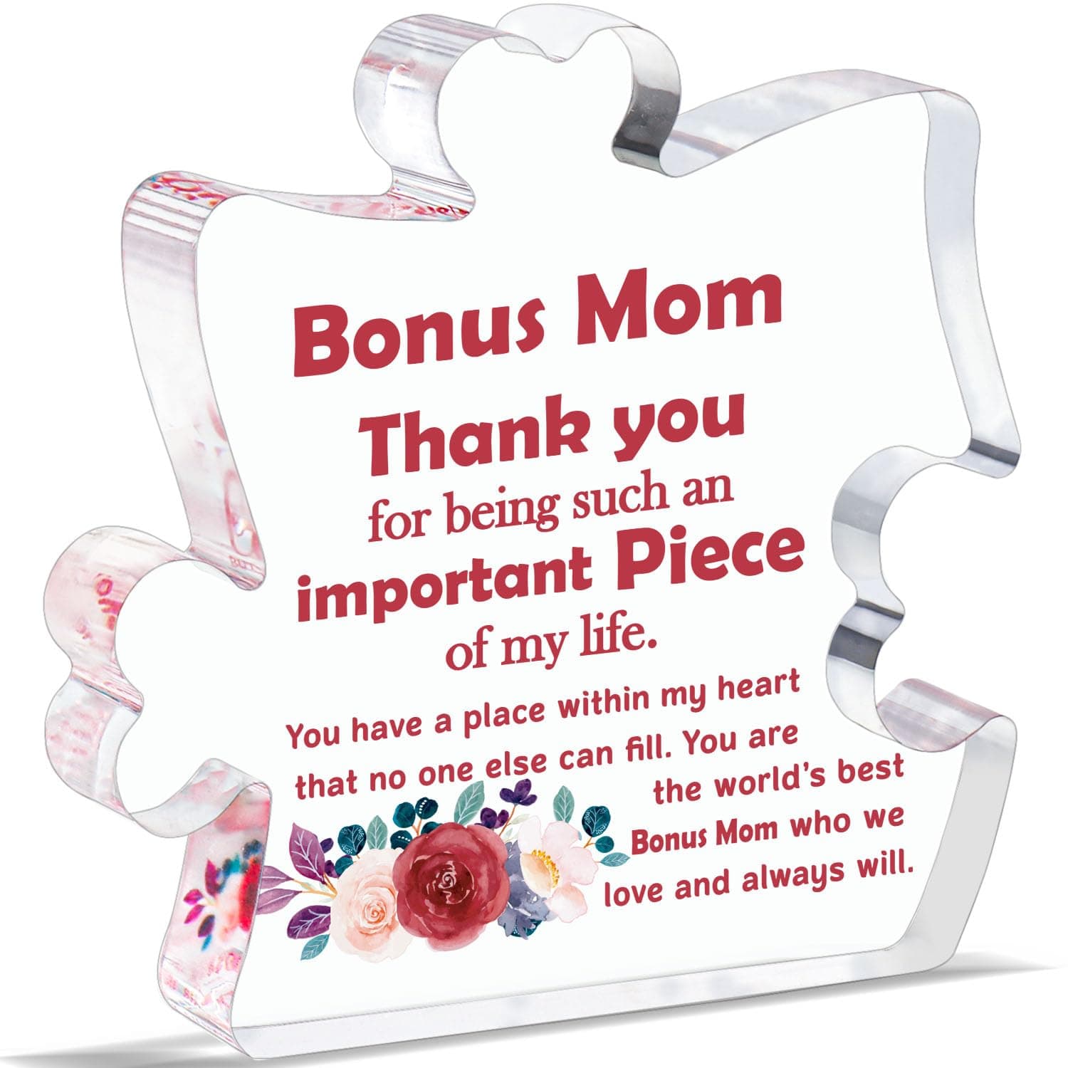 TEMU 1pc, , Birthday From Step Daughter Son, Day Christmas Thanksgiving Present For Mom Stepmom Gift Idea, Thank You Bonus Mom Acrylic Decoration Sign/plaque