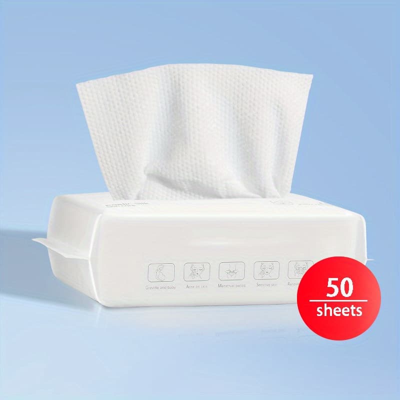 TEMU Disposable Face Towel, Facial Towel Suitable For , Cleansing Towel, Non-woven Fabric Soft Face Wipes Beach Vacation Essentials