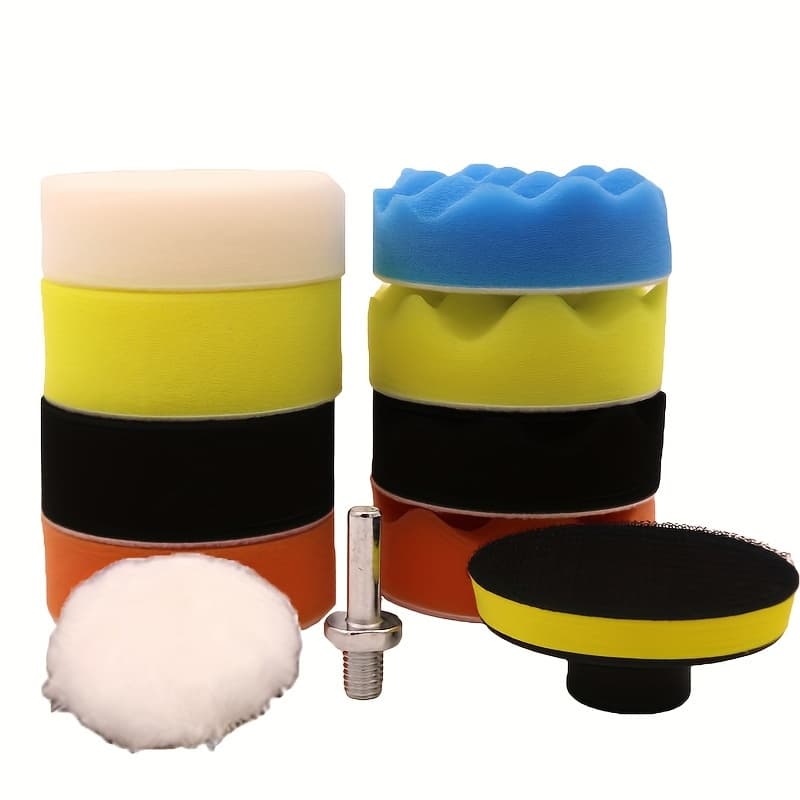 TEMU Set Of 11 Polishing Machine Waxing Sponges, Including Beauty Polishing And Sponge Balls