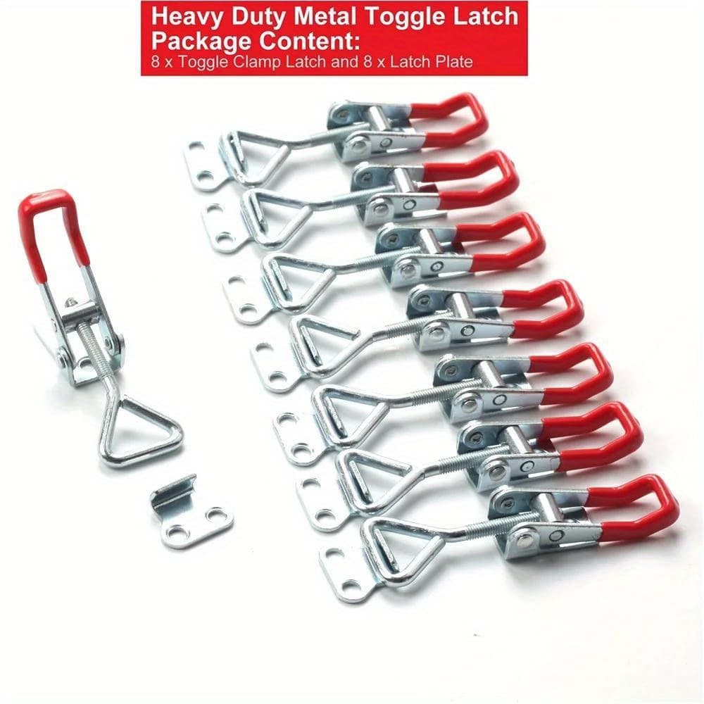 TEMU 8pcs Anti-slip Push Pull Toggle Clamps - Adjustable Toolbox Case Metal Toggle Clasp For Quick Release