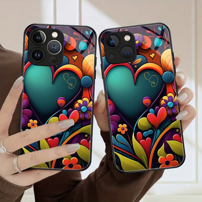 TEMU Definition Glass Phone Case For Iphone 15 Pro Max 14 Pro Max 14 For Iphone 15 Pro 15 13 Pro 12 High-end 11 Full Coverage Phone
