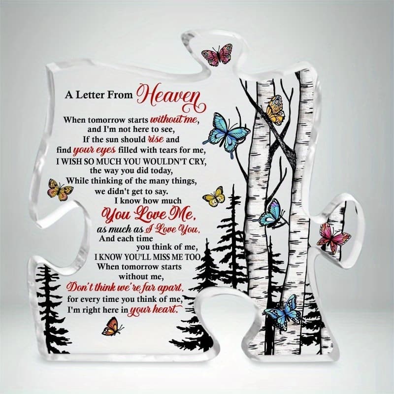 TEMU 1pc, Elegant Memorial Table Centerpiece - Crystal Acrylic With Bereavement Gift Idea Thank You Gift, Art Craft Ornament Gift, Aesthetic Decor, Desk Ornament