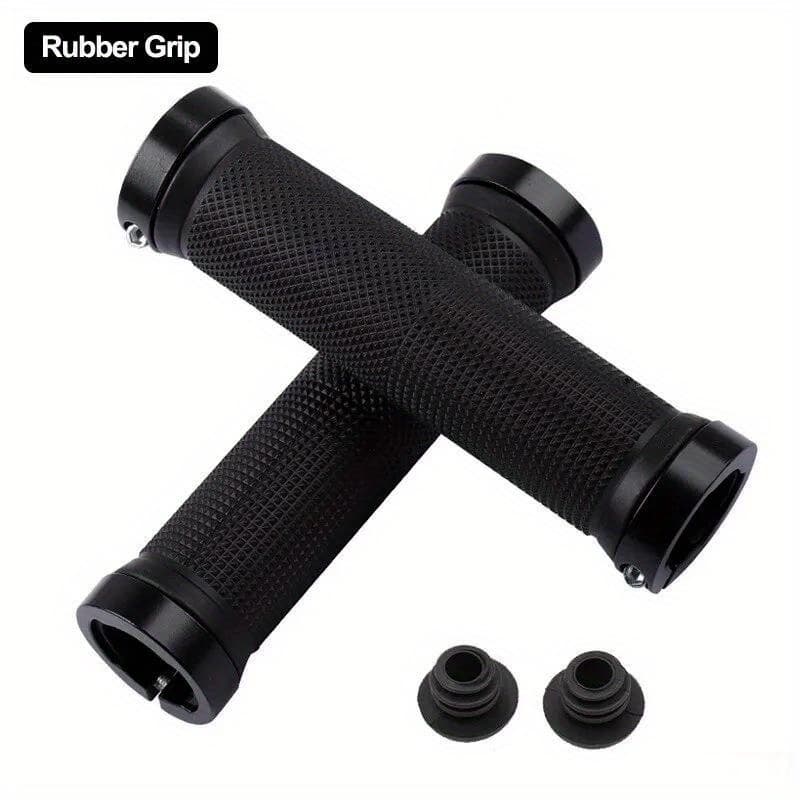 TEMU Bicycle Rubber Grips Mtb Alloy Lock Bilateral Lock Handlebar Grips Anti Slip Cycling Handlebar Sleeve Accessories