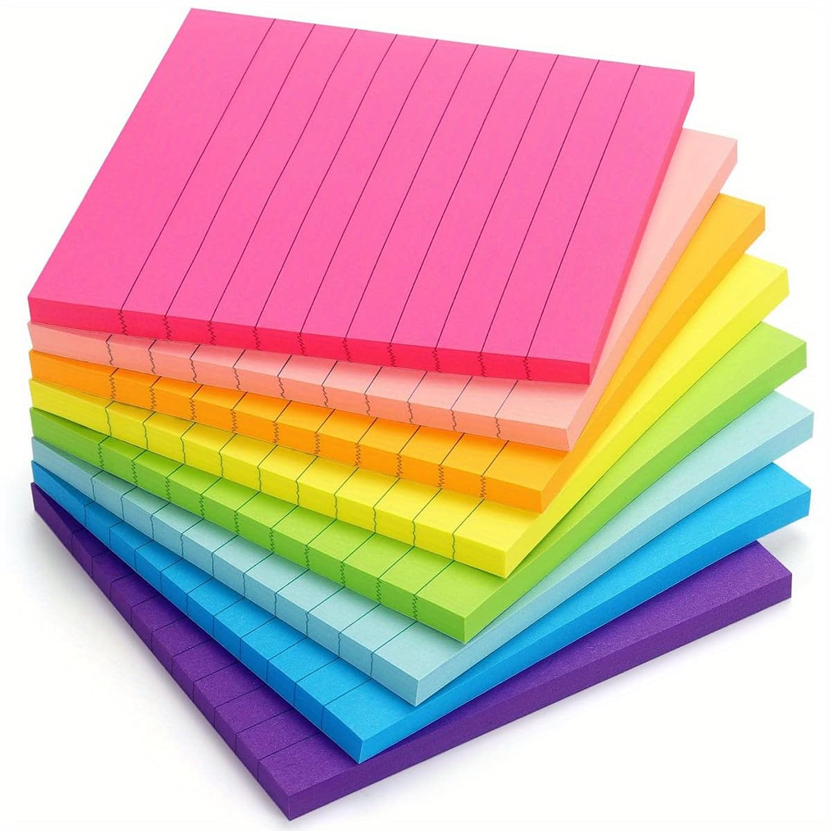 TEMU The Inner Lining Sticky Notes 4*4 Are Vibrant And Colorful, Featuring Super Sticky Power Memo Pads, With 45 Sheets Per Pad And 8 Pads Per Pack