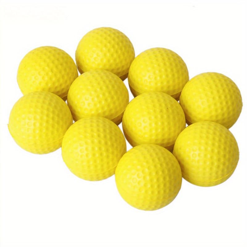 TEMU 10pcs Pu Foam Golf Balls, Sponge Elastic Golf Balls For Indoor Outdoor Practice Training
