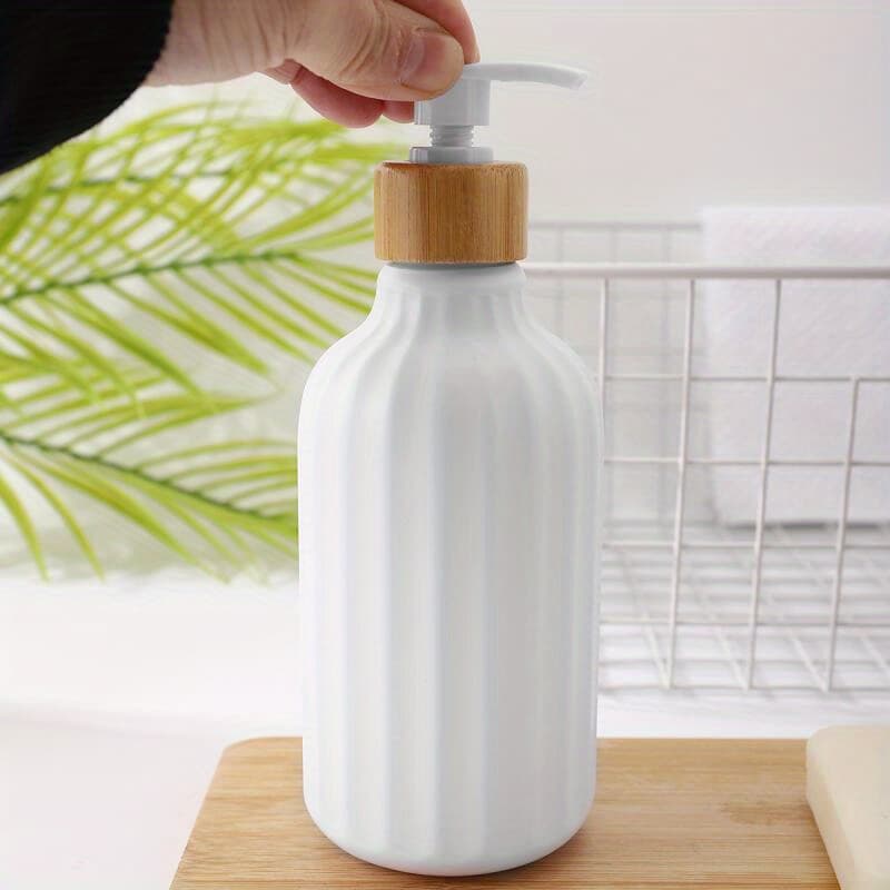 TEMU 1pc 500ml Plastic Soap Dispenser, Countertop Simple Lotion Bottle With Pump, Bathroom Hand Soap Dispenser, Refillable Empty Bottle For Shampoo Shower Gel, Bathroom Accessories