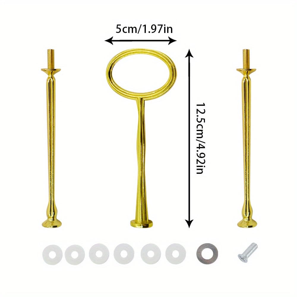 TEMU Alloy European Style Birthday Party Wedding Oval Three-layer Fruit Plate Holder Dessert Holder Cake Holder Hardware Accessories Holder