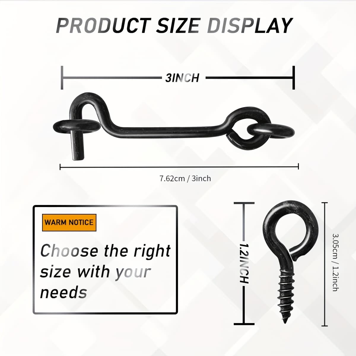 TEMU Vintage Screw-on Window Hook, 5pcs Cabin Latch For Gates And Doors, Swivel Hook With Mounting Screws, Door Hook Latch