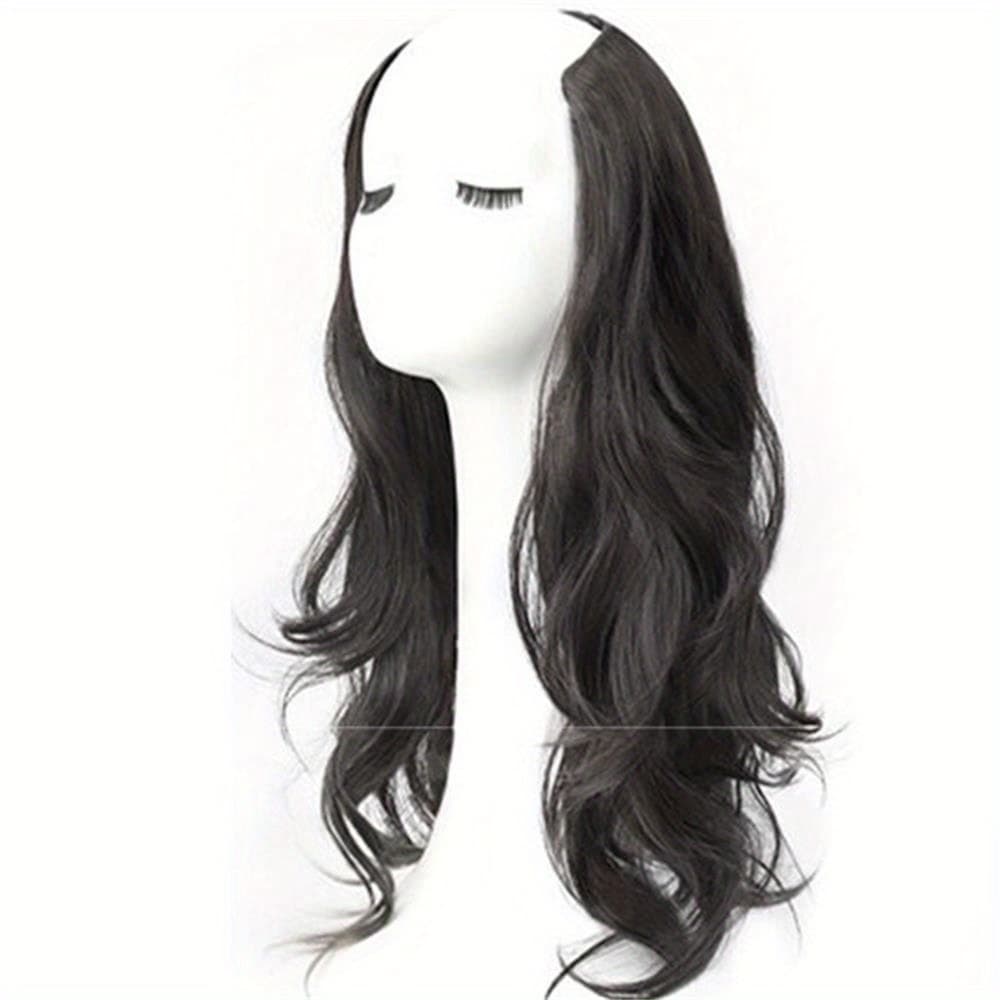 TEMU -long Wig Piece Elegant Women's Breathable Long Hair Extension Full Piece Long Hair Piece-style Invisible Seamless Hair Volume Increase Fluffy High-level Extension Patch