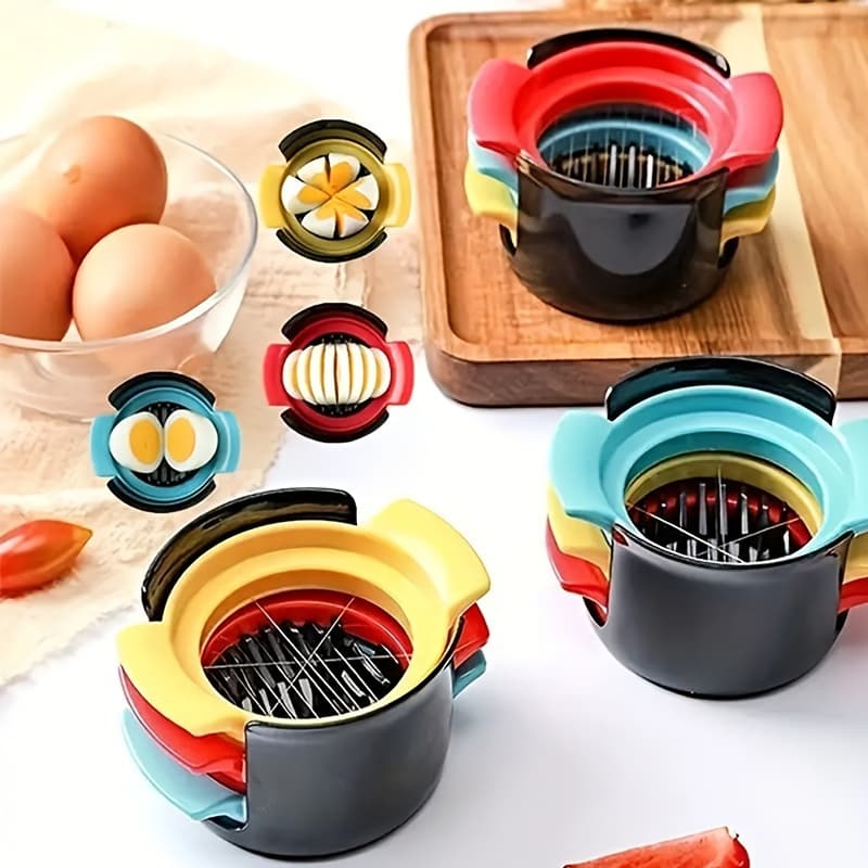 TEMU 1 Set, Stainless Steel 3-in-1 Egg Slicer And Cutter - Perfect For Slicing, Cutting, And Shredding Eggs, Fruits, And Vegetables - Kitchen Tools And Supplies