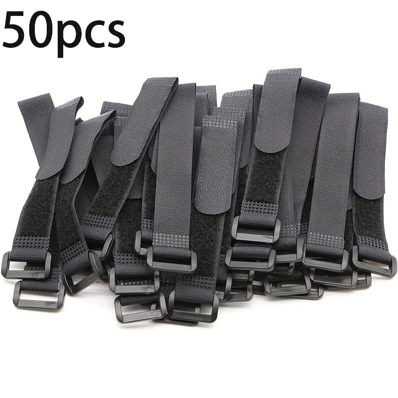 TEMU 50pcs Reusable Fastening Cable Strap, Hook And Loop Cable Tether Storage Fixing Rope