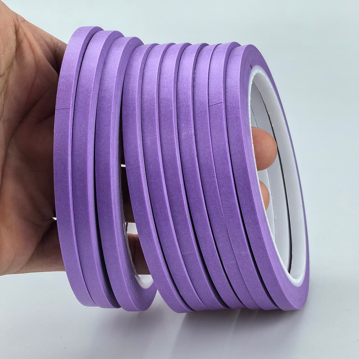 TEMU Purple Masking Tape Made Of Washi Paper, Suitable For Spray Painting, Drawing, And Crafts, Measuring 5mm X 25m, With 10 Rolls