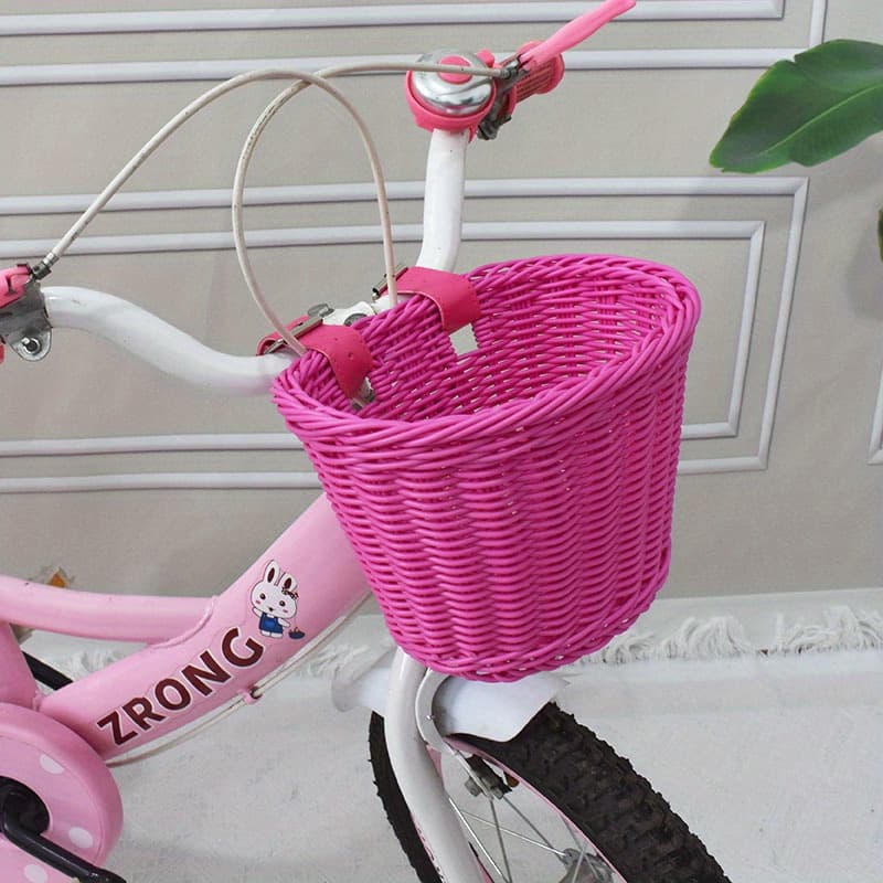 TEMU 1pc Bicycle Basket, Hand Knitting Bike Basket, Plastic Rattan Bicycle Basket, Bike Additions, Bicycle Front Basket, Optional