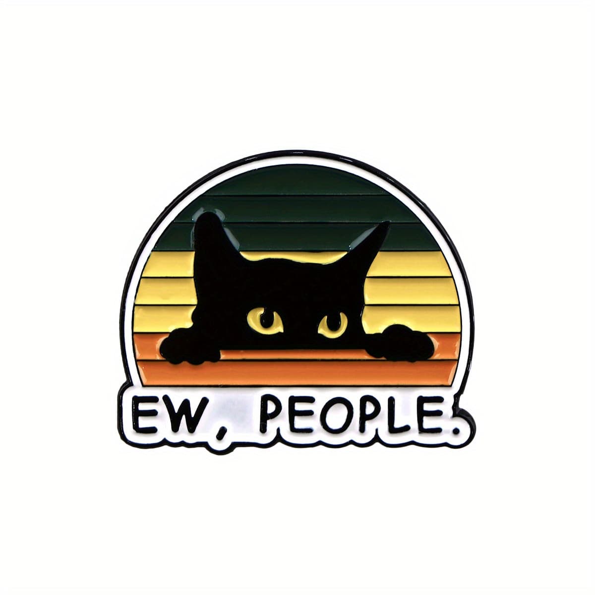 TEMU 1pc Black Cat Jewelry Pin | Cute Enamel Pins And Brooches For Backpacks And Lapel, Silicone Back , Gift-ready Decoration