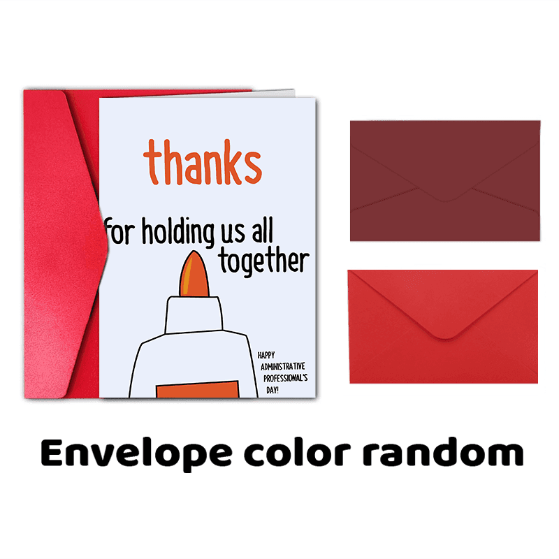 TEMU Administrative Professionals Day Thank You Card - "thank You For Bringing Us " Cartoon Design, Suitable For Anyone