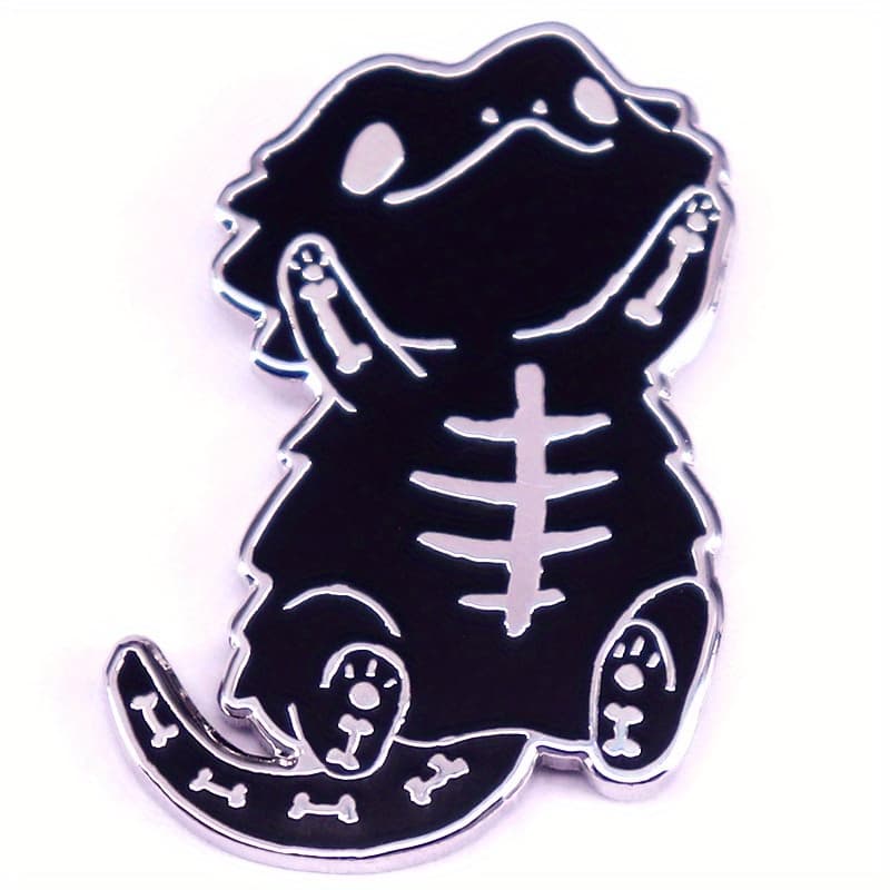 TEMU 1pc Cute Dragon-shaped Brooch For Men, Interesting Skull Metal Badge, Unique Badge Clothing And Hat