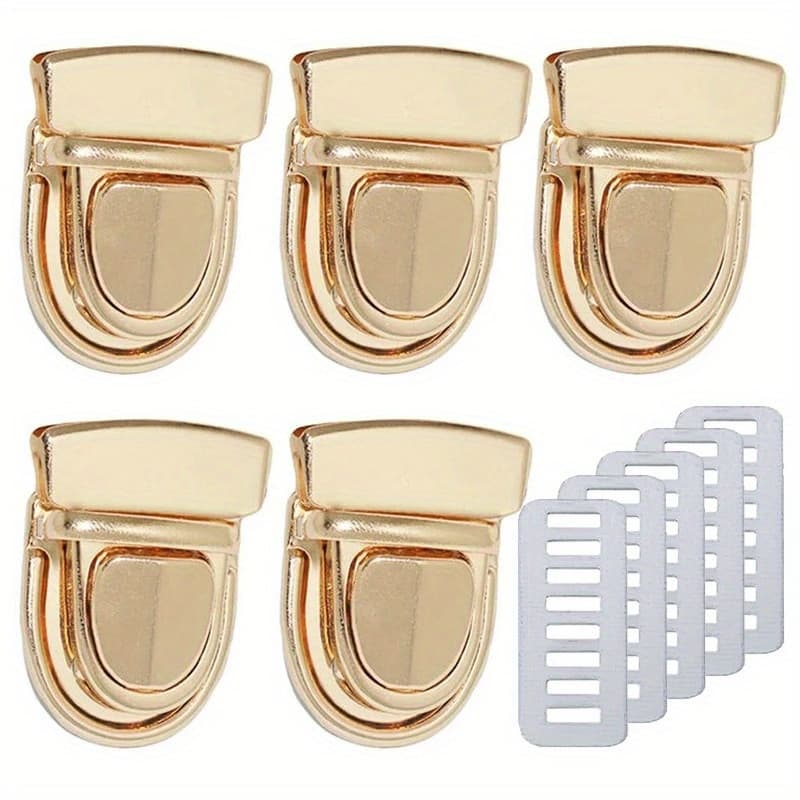 TEMU 5pcs、10pcs Metal Locks Bag Clasp Catch Buckles For Handbags Shoulder Bags Purse Closures Snap Clasps Craft Bag Additions, Wallet Making, Diy Wallet Making