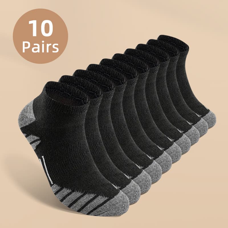 TEMU 10/20-pair Men's Short Socks, Summer/autumn/winter Low-cut Ankle Socks, Moisture-wicking