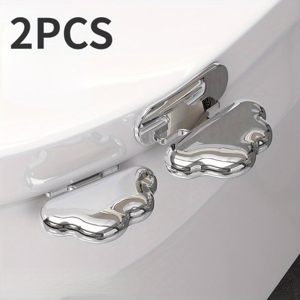 TEMU 2pcs Plastic Toilet , Manual Bathroom Seat Cover Handle, No-electricity Required, With Double Cover Design, Flip Cover, Toilet Seat