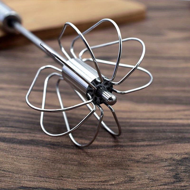 TEMU 1pc/2pcs, Stainless Steel Eggbeater, Egg , Hand Mixer, Rotating Semi-automatic Eggbeater, Allows You To Stir Without Feeling , Used For Making Cream Of Egg Beater
