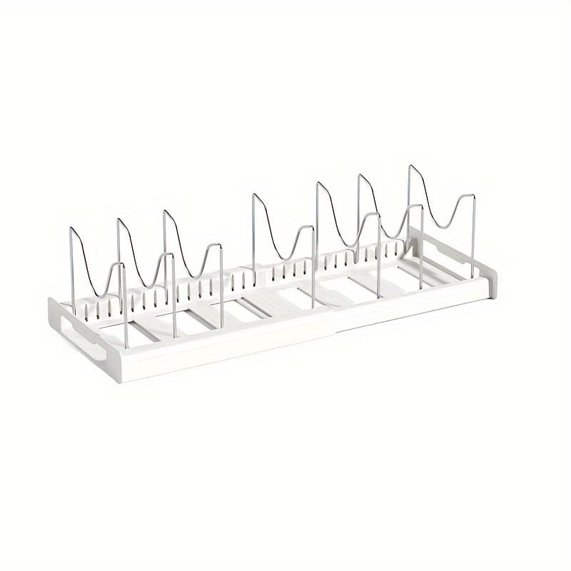 TEMU 1pc Adjustable Pot Organizer Rack For Kitchen Cabinet – Expandable Pots And Pans Organizer With Adjustable Dividers – Home For And Organization