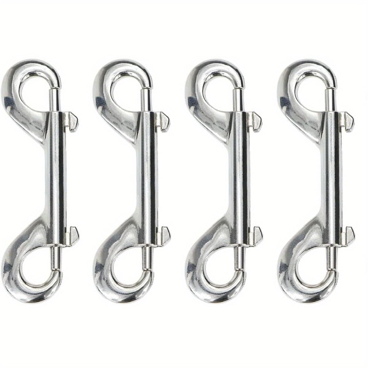 TEMU 4pcss Metal Double Ended Snap Trigger Chain Diving Clips For Water Bucket Pet Feed Bucket Agricultural Equine Home Dog Leash Garage Use(4pcs)