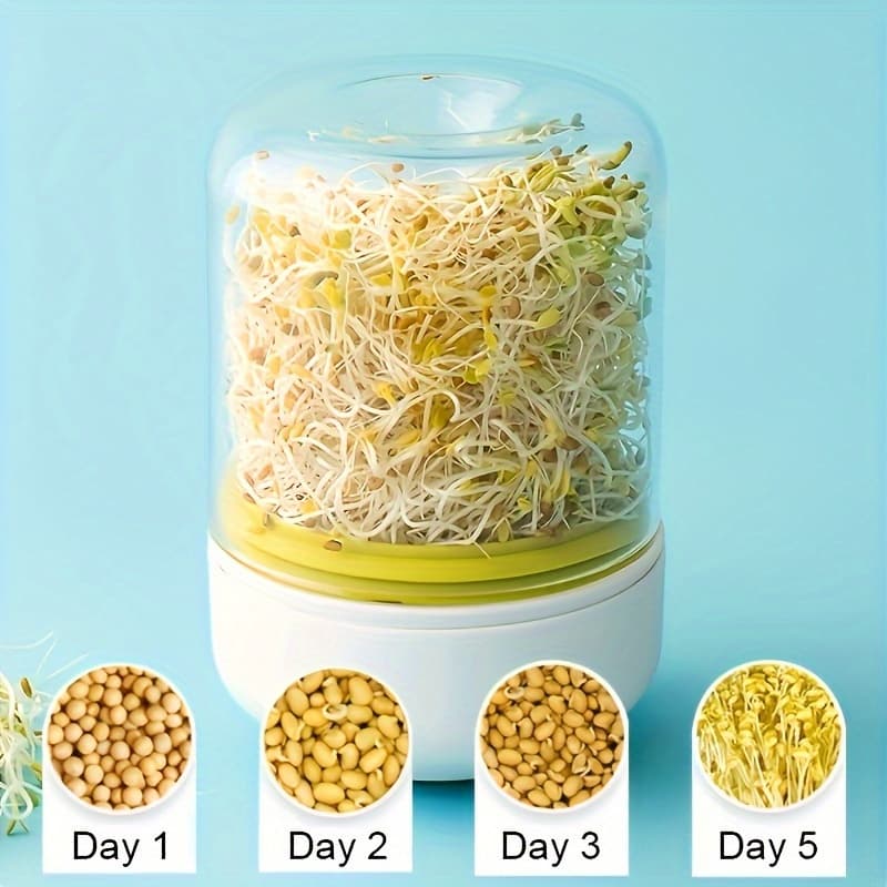 TEMU Easy-to-use Bean Sprout Maker Kit - Airflow & Drainage, No Electricity Needed, Includes Seed Starter For Healthy Vegetable Germination