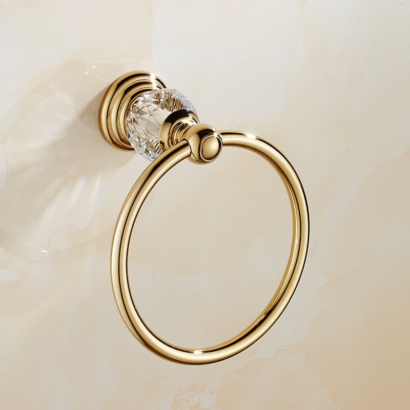 TEMU 1pc Hand Towel Ring Golden, Bathroom Accessories Stainless Steel Holder For Contemporary Bathroom Toilet Kitchen Storage, Wall Mounted