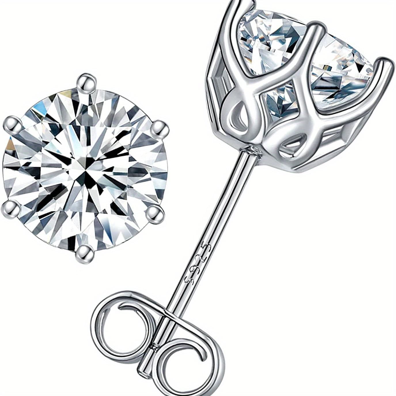 TEMU 925 Feature 1ct/2ct*2 Moissanite Stones And A Luxurious Design, Use As Well As Special Occasions Like Birthdays, Anniversaries, , Father's Day