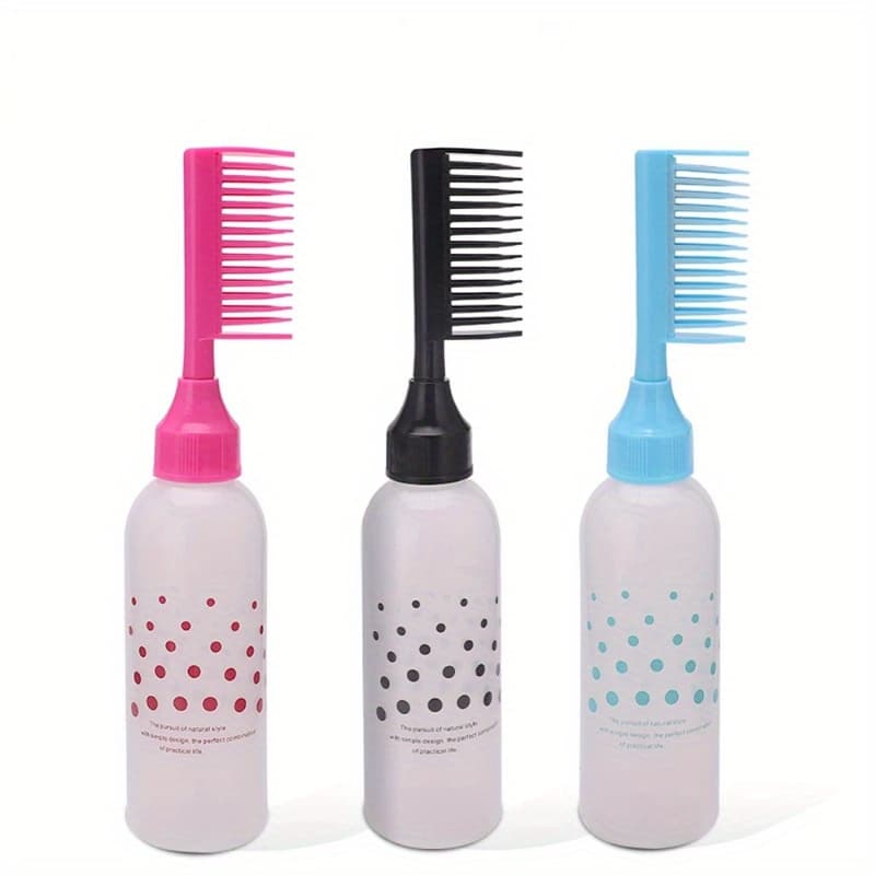 TEMU 170ml Hair Dye Applicator Bottles Plastic Shampoo Bottle, Smudge Tool For Coloring With Comb Teeth And Scale