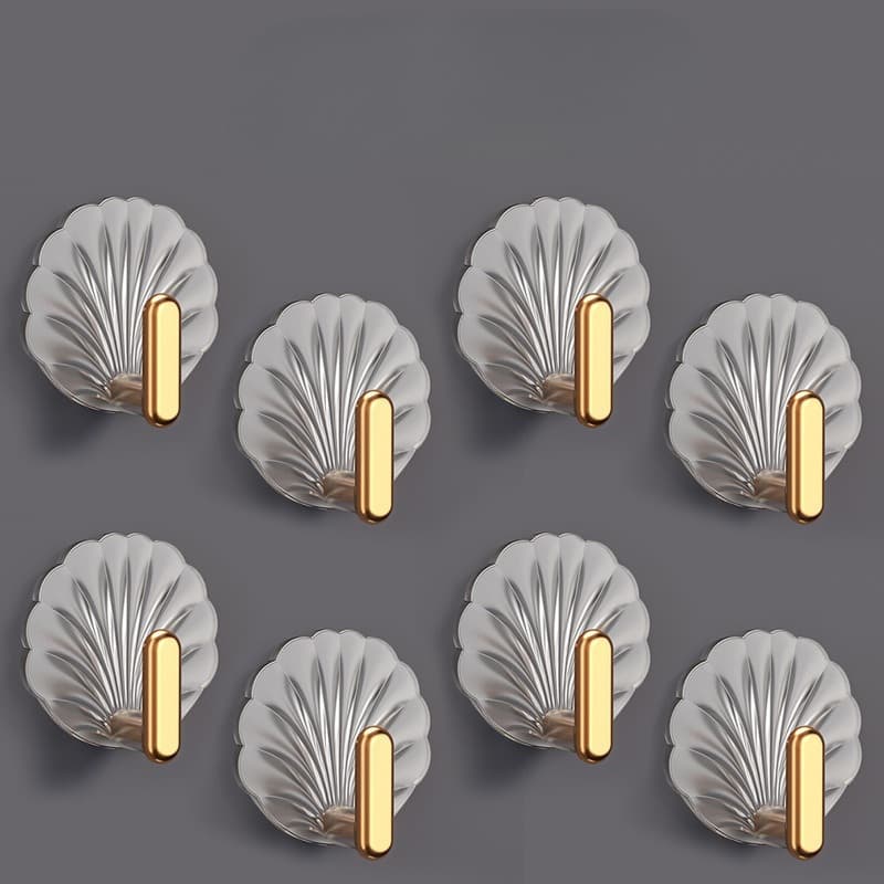 TEMU 8pcs Strong Adhesive Hooks - Transparent, Traceless & -bearing For Bedroom And Office Use