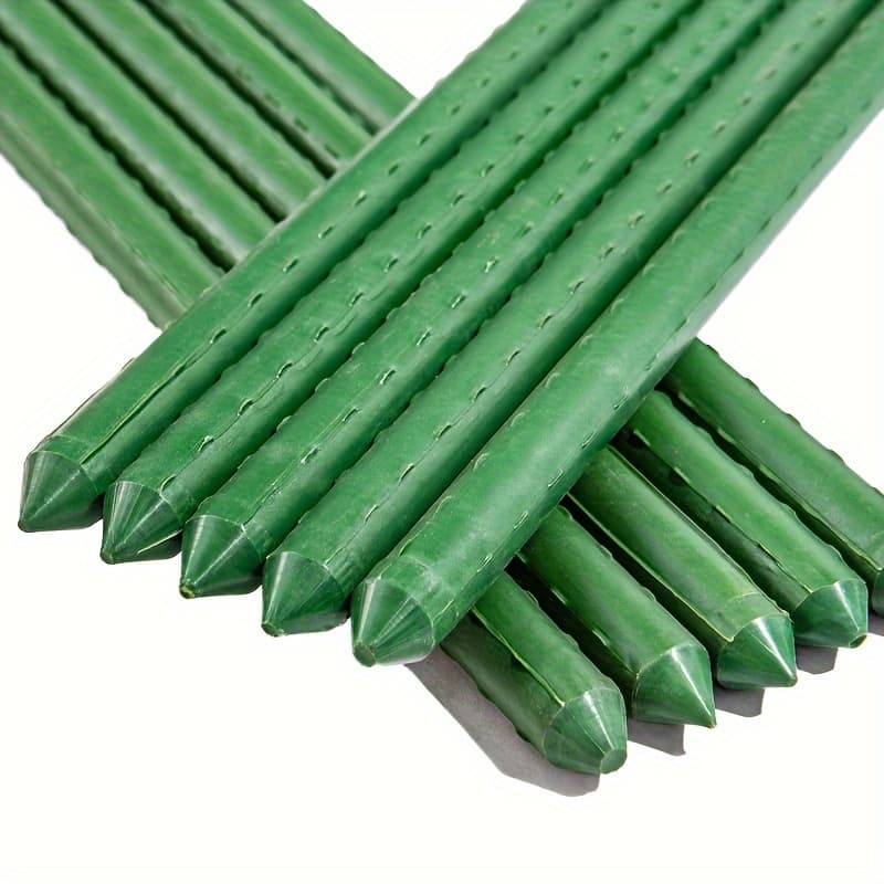 TEMU 10pcs Green Plant Support Rattan Racks - Durable Pe Material, Ideal For Tomatoes, , Grapes | Garden Trellis System With Interconnected Loops And Bars For Yard Planting Stability