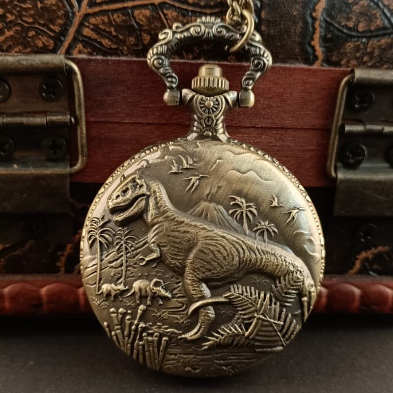 TEMU Vintage Quartz Pocket Watch, Cool Bronze Necklace Watch, Unique Halloween Birthday Christmas New Year Presents