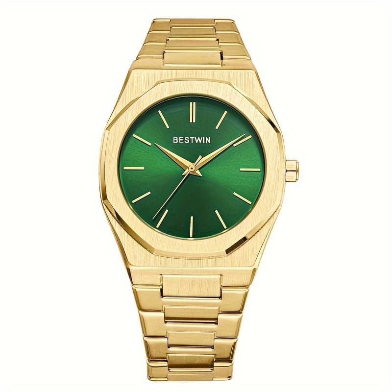 TEMU Elegant Men's Quartz Watch With Sleek Alloy - Easy Yet Sophisticated Dial For Business & Social Events, Perfect Gift