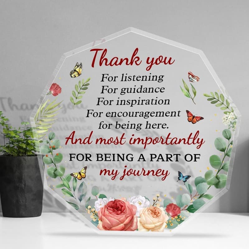 TEMU Thank You Acrylic Plaque For Desk Table Decor, Thank You Gifts For Men Women, Appreciation Gifts For Teachers Coworkers Boss Manager, Best Friend Decorative Sign