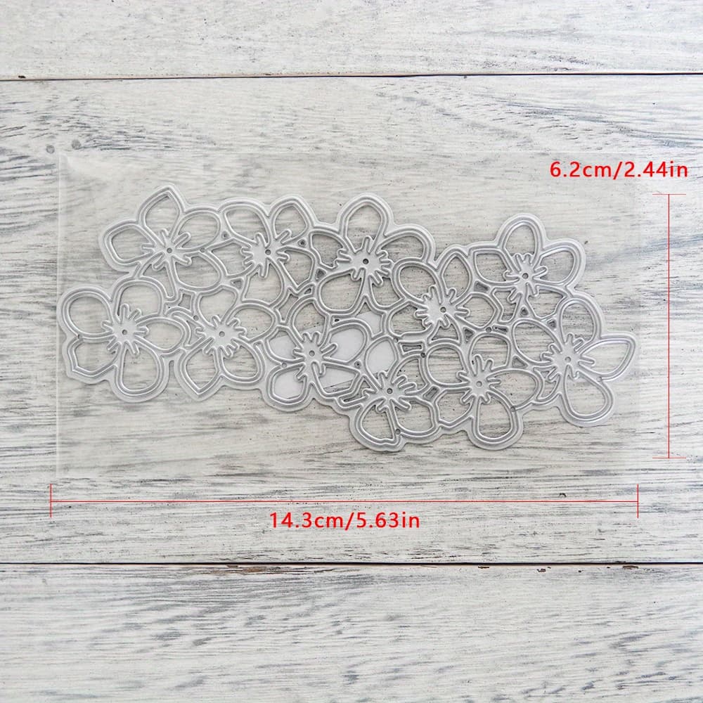 TEMU 1pc Of Mini Flower Metal Cutting Dies Measuring 5.63 By 2.44 Inches, Perfect For Photo Albums, Scrapbooks, Diaries, Birthday Covers, And Holiday Greeting Cards