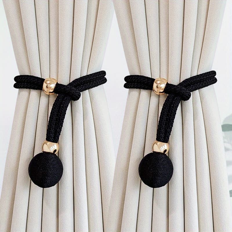TEMU 2pcs Minimalist Round Curtain Tiebacks, Creative Curtain Rings, Sturdy And Durable, Suitable For Home Decor