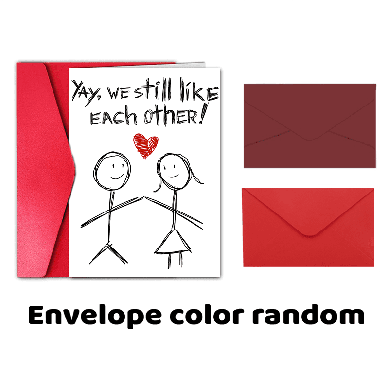 TEMU 1pc, We Still Like , Funny Anniversary Card, Cute , Gift For Her, Plain Ugly Card Gift For Him