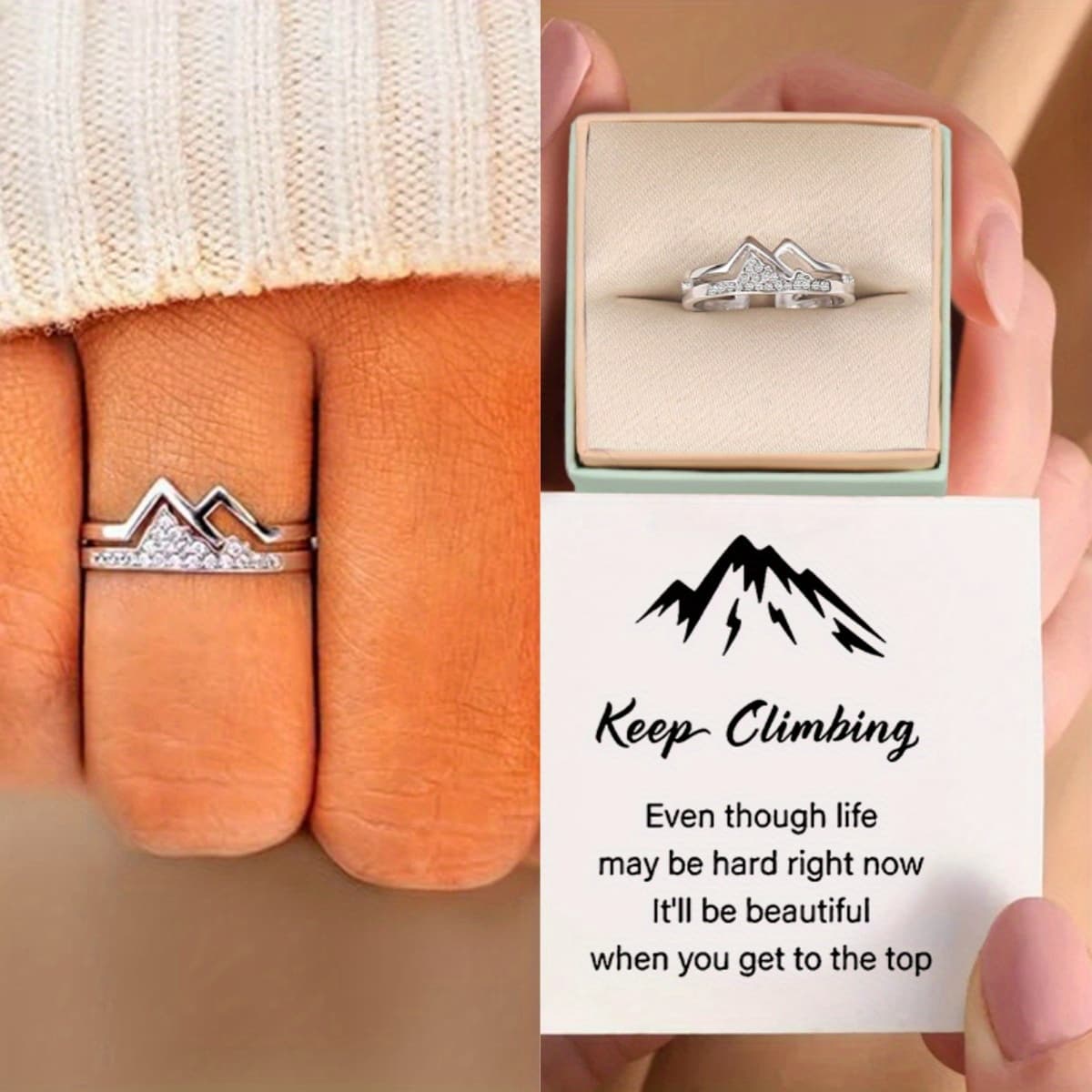 TEMU Elegant And Stylish Opening Ring With Card Box Valentine's Day Gift Christmas Gift Birthday Gift Holiday Gift, For Teenager, For Teenager