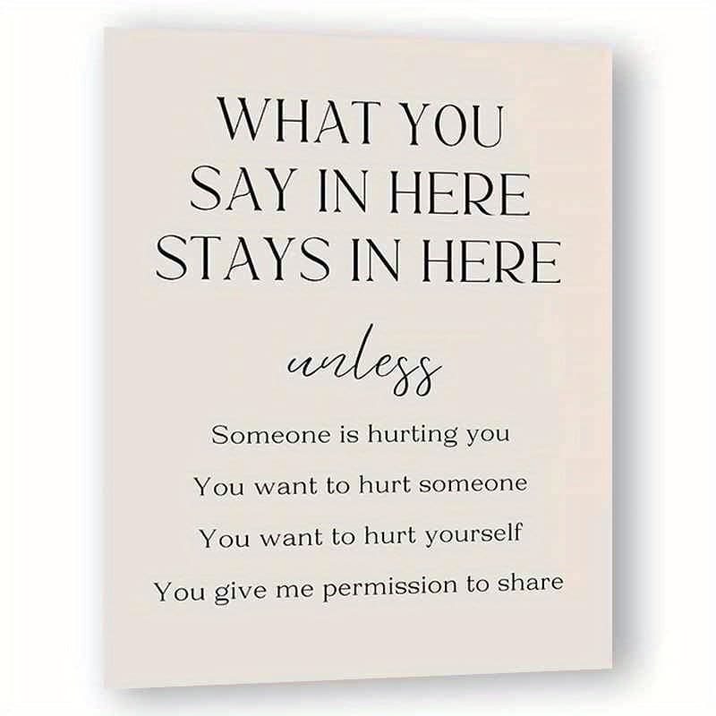 TEMU 2d Flat, 2d Flat, Confidentiality Poster Sign Counseling Office Worker School Psychologist Signs Counselor Door Gifts Therapy Therapist Wall Art, 8x10" Unframed