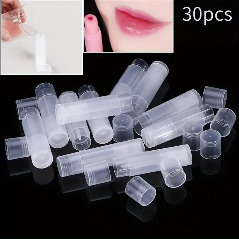 TEMU 30pcs Clear Plastic Lip Gloss Tubes With Caps - Diy Empty Lip Gloss, Lipstick & Balm Containers For And Dispensing
