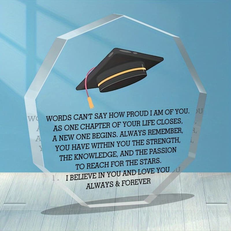TEMU 2d Flat Graduation Inspirational Acrylic Gifts For Him Her Class Graduation Gifts For Women Men University College Middle High School Graduate Brave Acrylic Gifts