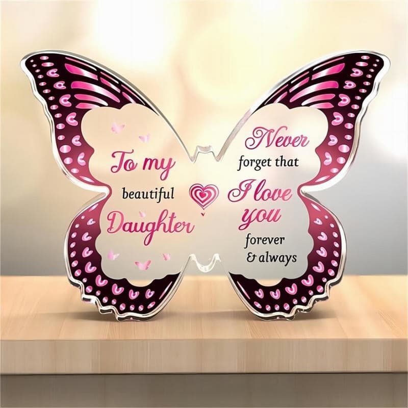 TEMU Daughter Gifts - -shaped Acrylic Decorative Plaque - Daughter Birthday Gift From Mom Dad, Unique Gifts For Daughter Birthday Thanksgiving Christmas Graduation Wedding